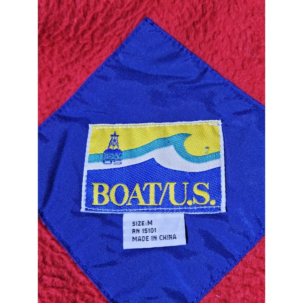 Vintage Boat/U.S. Sailing Bomber Windbreaker Jacket Mens M Full Zip Fleece Lined - Picture 6 of 9